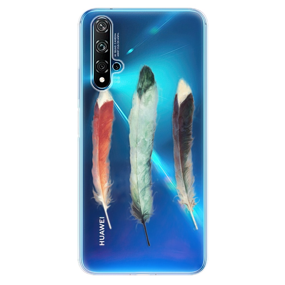 Odolné silikónové puzdro iSaprio - Three Feathers - Huawei Nova 5T