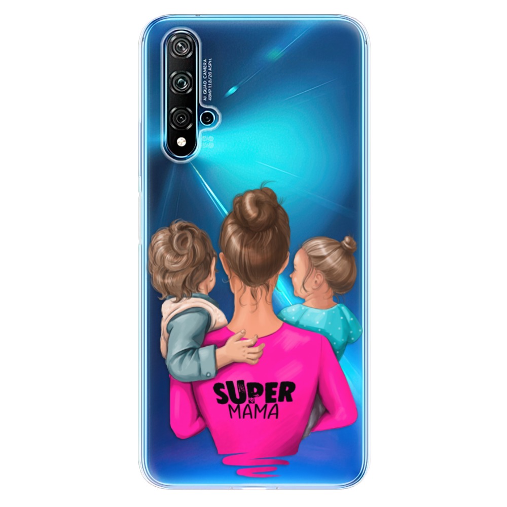 Odolné silikónové puzdro iSaprio - Super Mama - Boy and Girl - Huawei Nova 5T