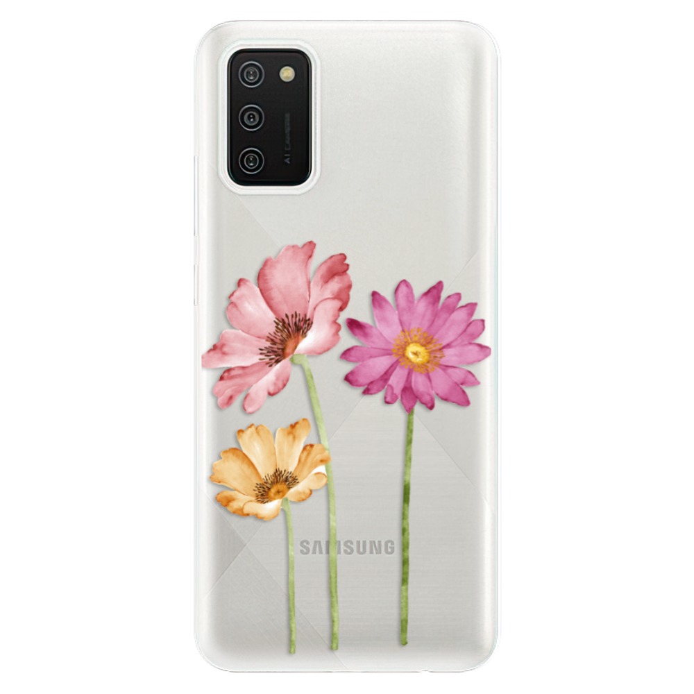 Odolné silikónové puzdro iSaprio - Three Flowers - Samsung Galaxy A02s