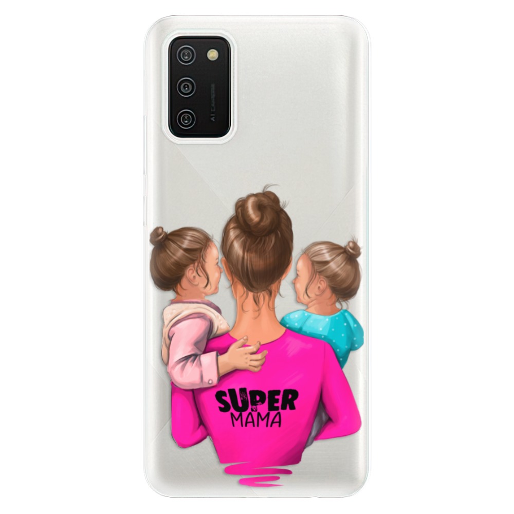 Odolné silikónové puzdro iSaprio - Super Mama - Two Girls - Samsung Galaxy A02s