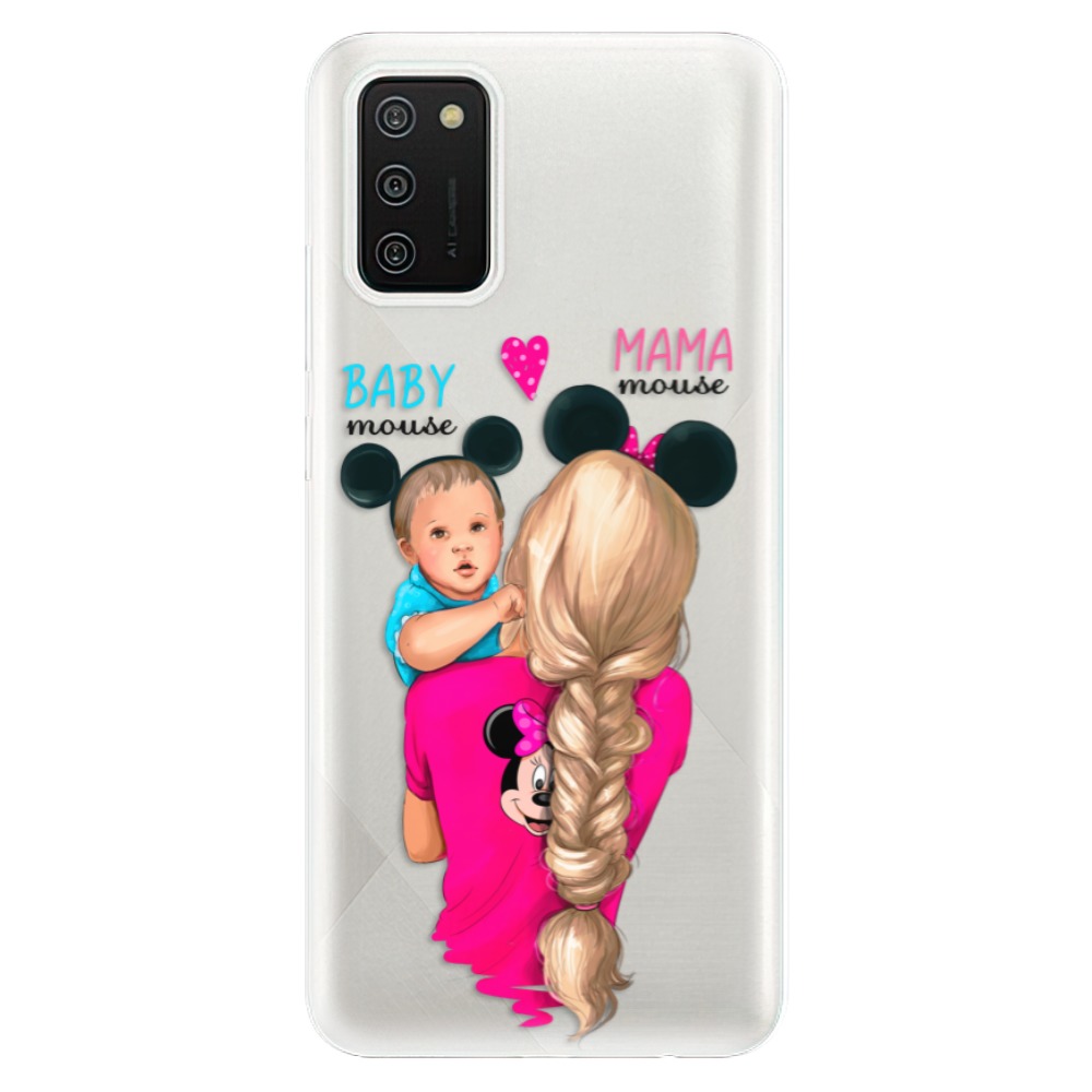 Odolné silikónové puzdro iSaprio - Mama Mouse Blonde and Boy - Samsung Galaxy A02s