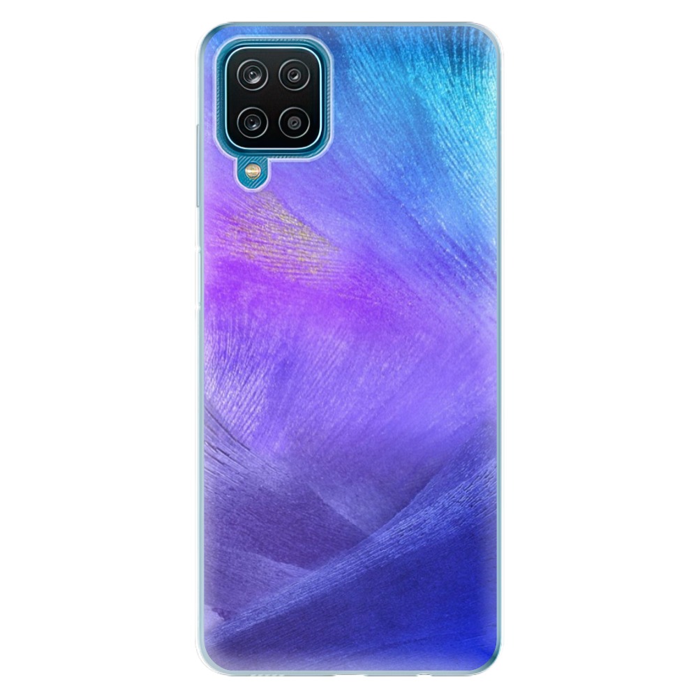 Odolné silikónové puzdro iSaprio - Purple Feathers - Samsung Galaxy A12