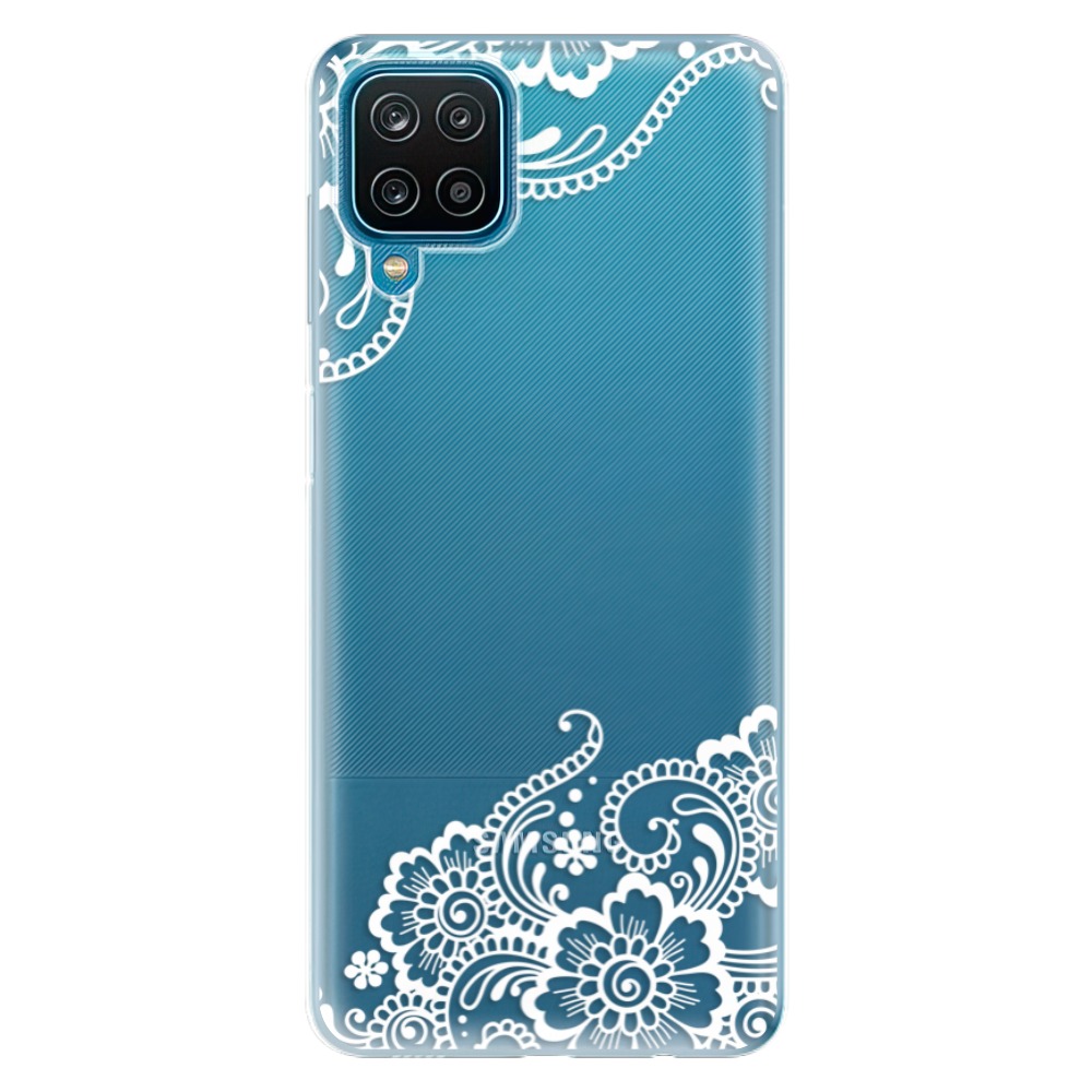 Odolné silikónové puzdro iSaprio - White Lace 02 - Samsung Galaxy A12