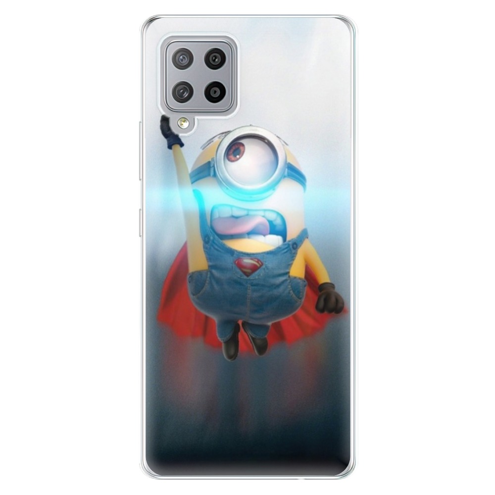 Odolné silikónové puzdro iSaprio - Mimons Superman 02 - Samsung Galaxy A42