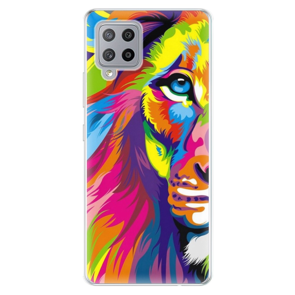 Odolné silikónové puzdro iSaprio - Rainbow Lion - Samsung Galaxy A42