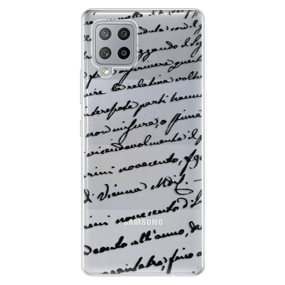 Odolné silikónové puzdro iSaprio - Handwriting 01 - black - Samsung Galaxy A42