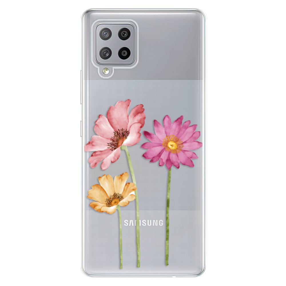 Odolné silikónové puzdro iSaprio - Three Flowers - Samsung Galaxy A42