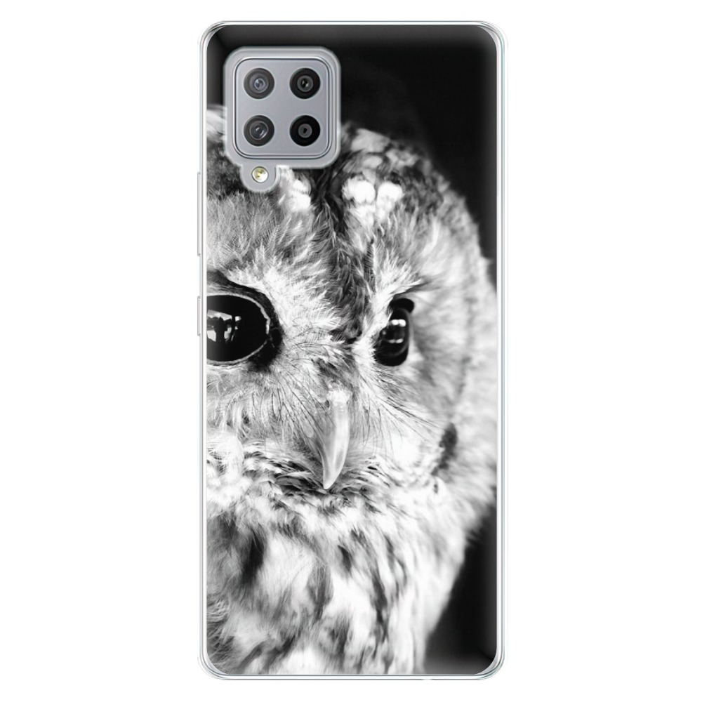 Odolné silikónové puzdro iSaprio - BW Owl - Samsung Galaxy A42
