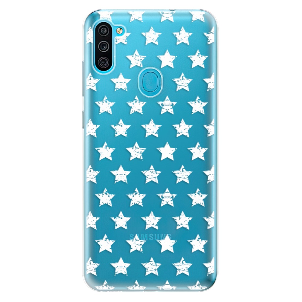 Odolné silikónové puzdro iSaprio - Stars Pattern - white - Samsung Galaxy M11