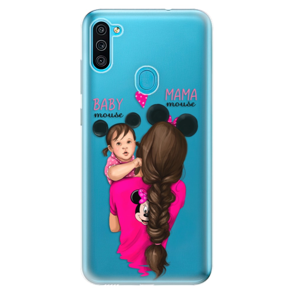 Odolné silikónové puzdro iSaprio - Mama Mouse Brunette and Girl - Samsung Galaxy M11