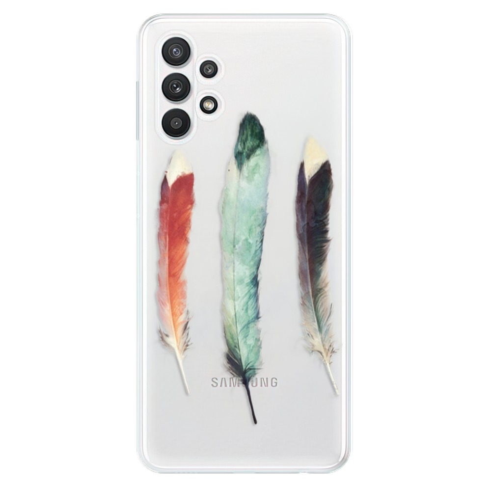 Odolné silikónové puzdro iSaprio - Three Feathers - Samsung Galaxy A32 5G