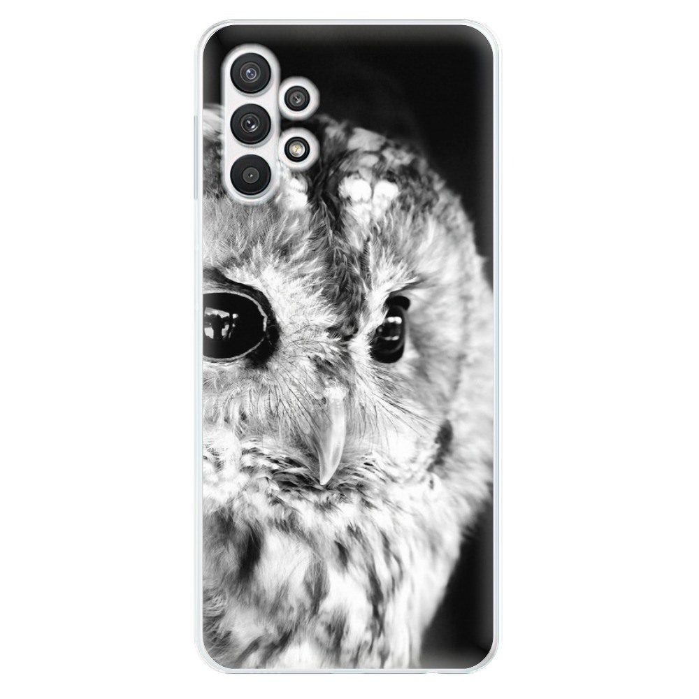 Odolné silikónové puzdro iSaprio - BW Owl - Samsung Galaxy A32 5G