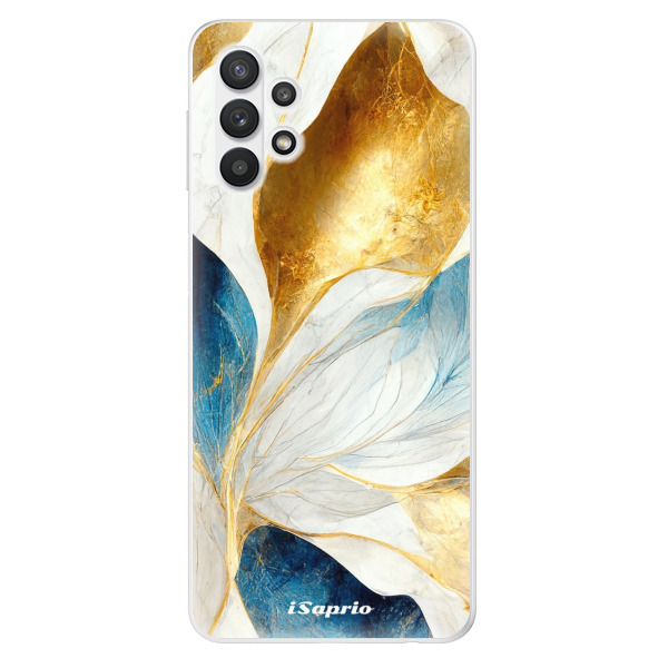 Odolné silikónové puzdro iSaprio - Blue Leaves - Samsung Galaxy A32 5G