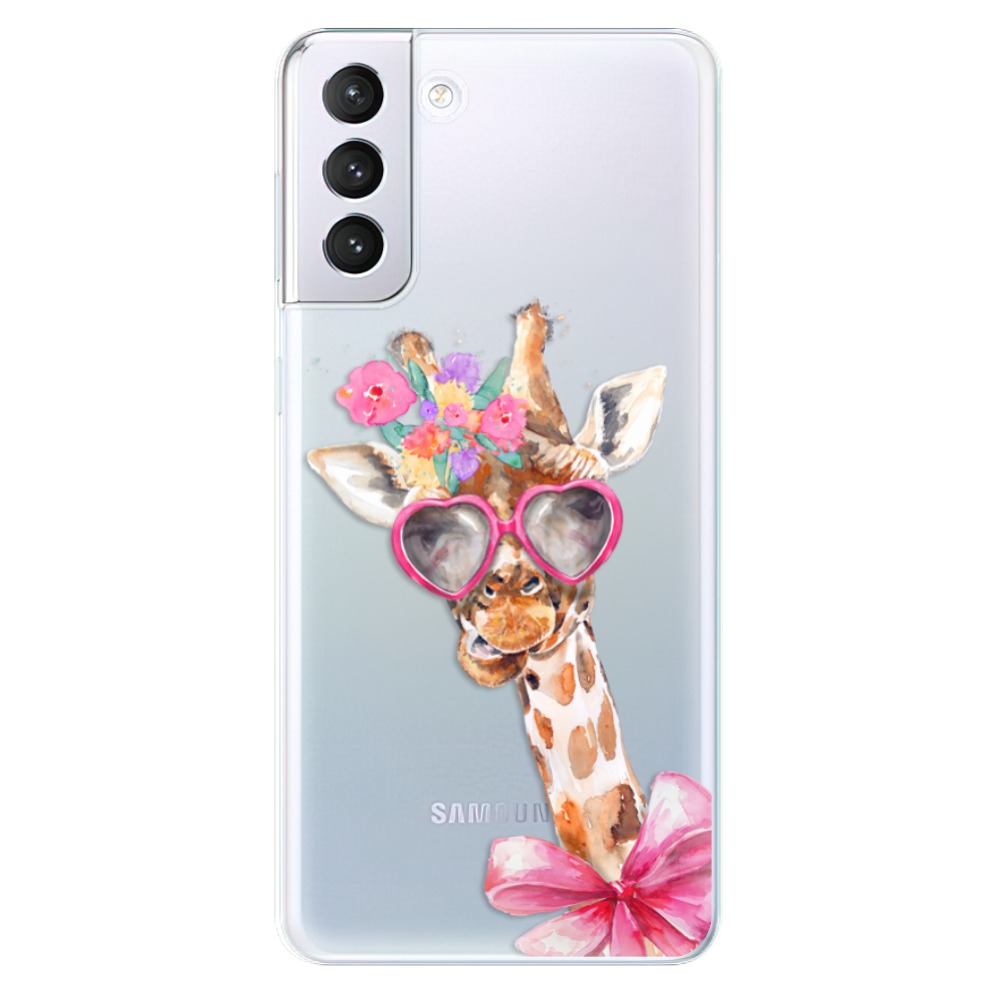Odolné silikónové puzdro iSaprio - Lady Giraffe - Samsung Galaxy S21+