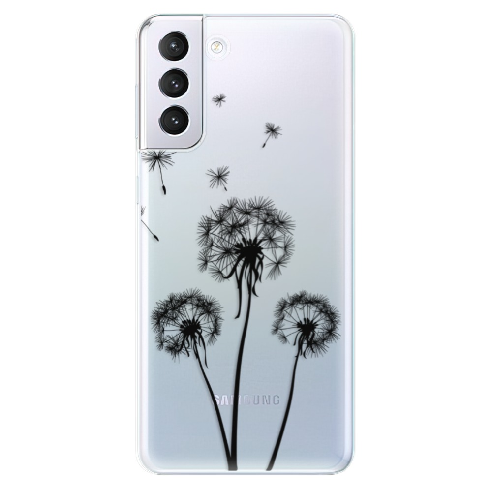 Odolné silikónové puzdro iSaprio - Three Dandelions - black - Samsung Galaxy S21+