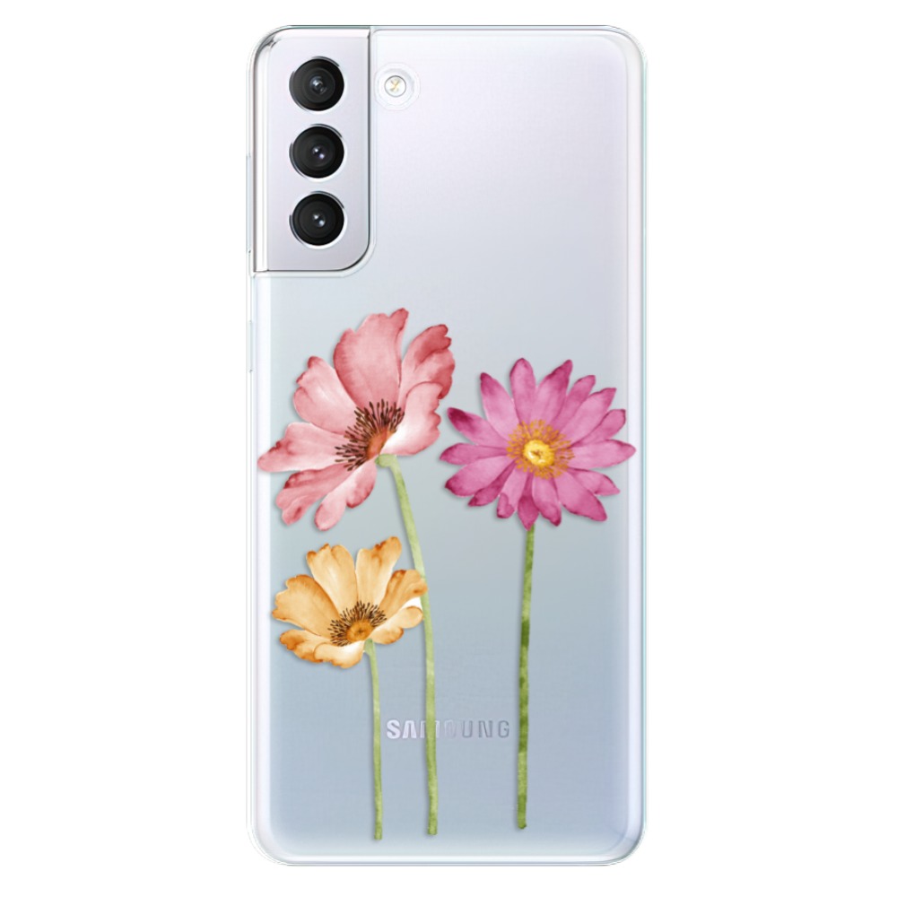 Odolné silikónové puzdro iSaprio - Three Flowers - Samsung Galaxy S21+