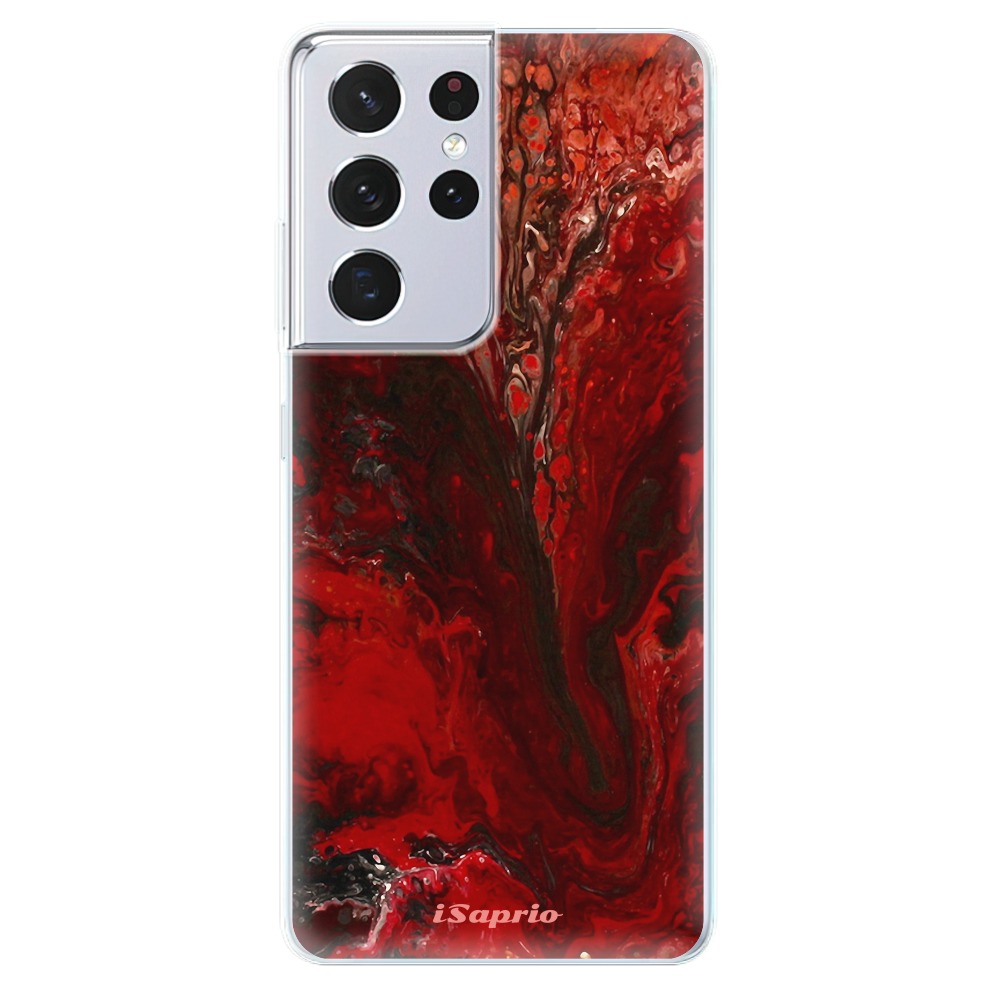 Odolné silikónové puzdro iSaprio - RedMarble 17 - Samsung Galaxy S21 Ultra