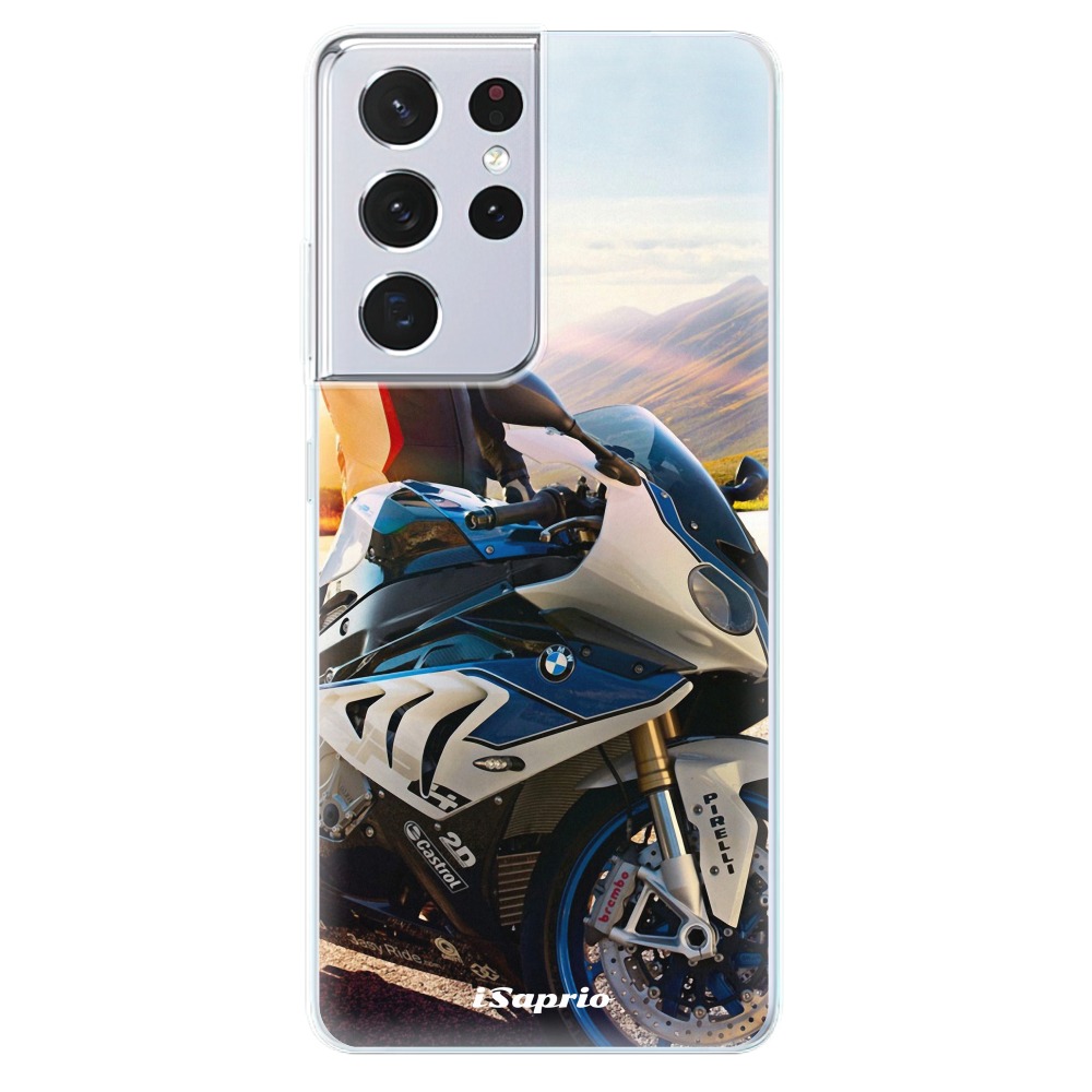 Odolné silikónové puzdro iSaprio - Motorcycle 10 - Samsung Galaxy S21 Ultra