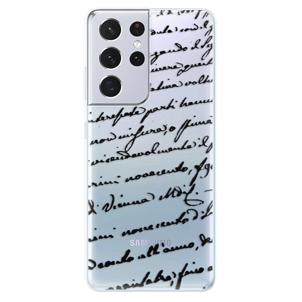 Odolné silikónové puzdro iSaprio - Handwriting 01 - black - Samsung Galaxy S21 Ultra