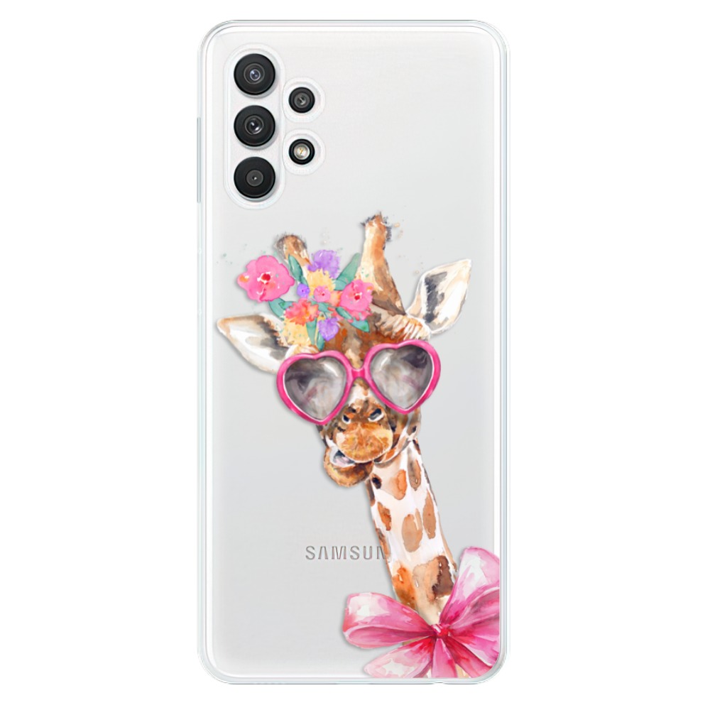 Odolné silikónové puzdro iSaprio - Lady Giraffe - Samsung Galaxy A32