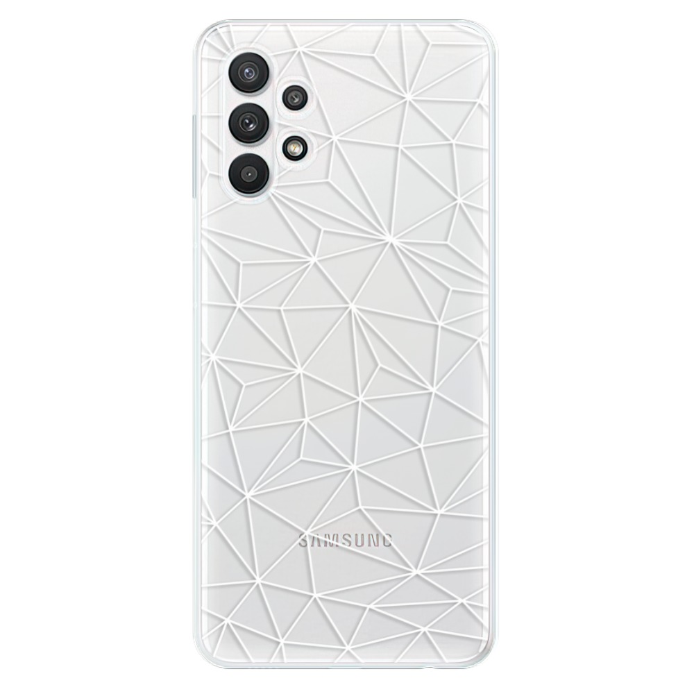Odolné silikónové puzdro iSaprio - Abstract Triangles 03 - white - Samsung Galaxy A32