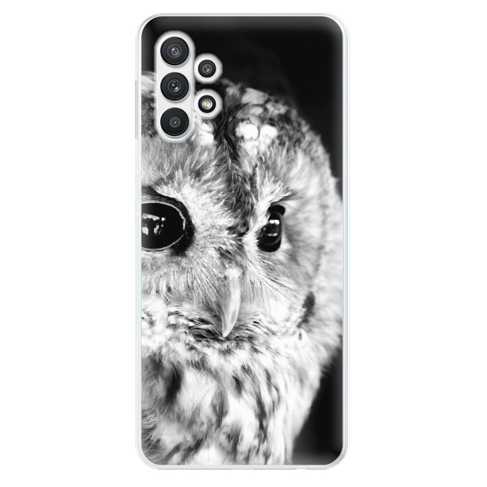 Odolné silikónové puzdro iSaprio - BW Owl - Samsung Galaxy A32