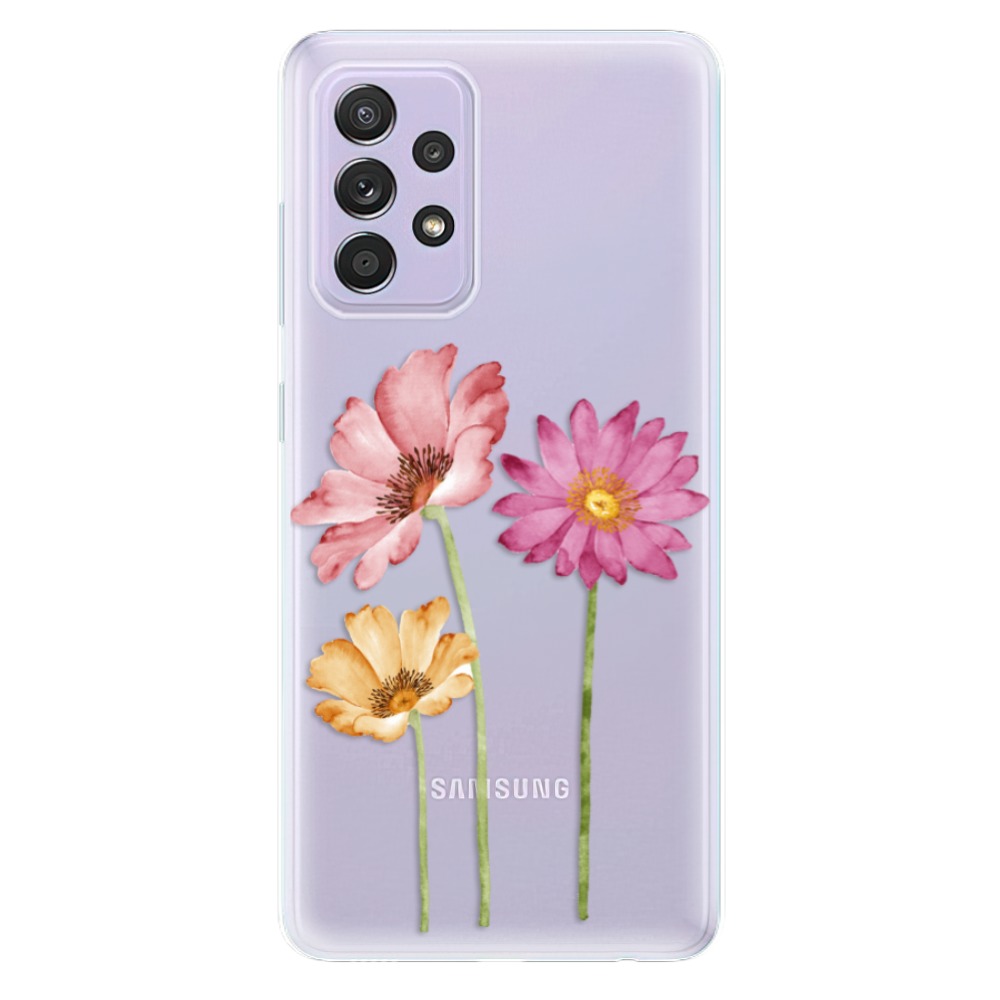 Odolné silikónové puzdro iSaprio - Three Flowers - Samsung Galaxy A52/A52 5G