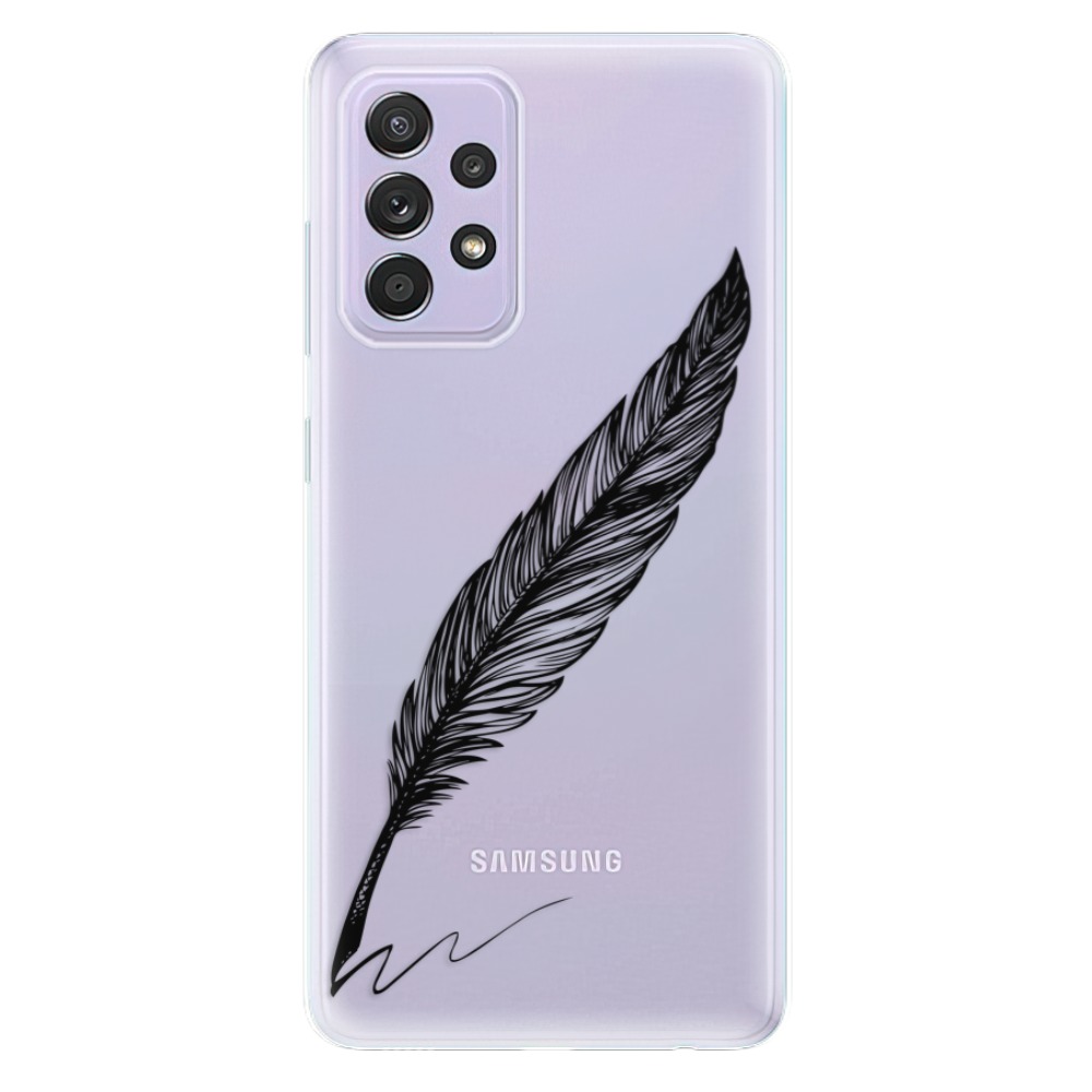 Odolné silikónové puzdro iSaprio - Writing By Feather - black - Samsung Galaxy A52/A52 5G