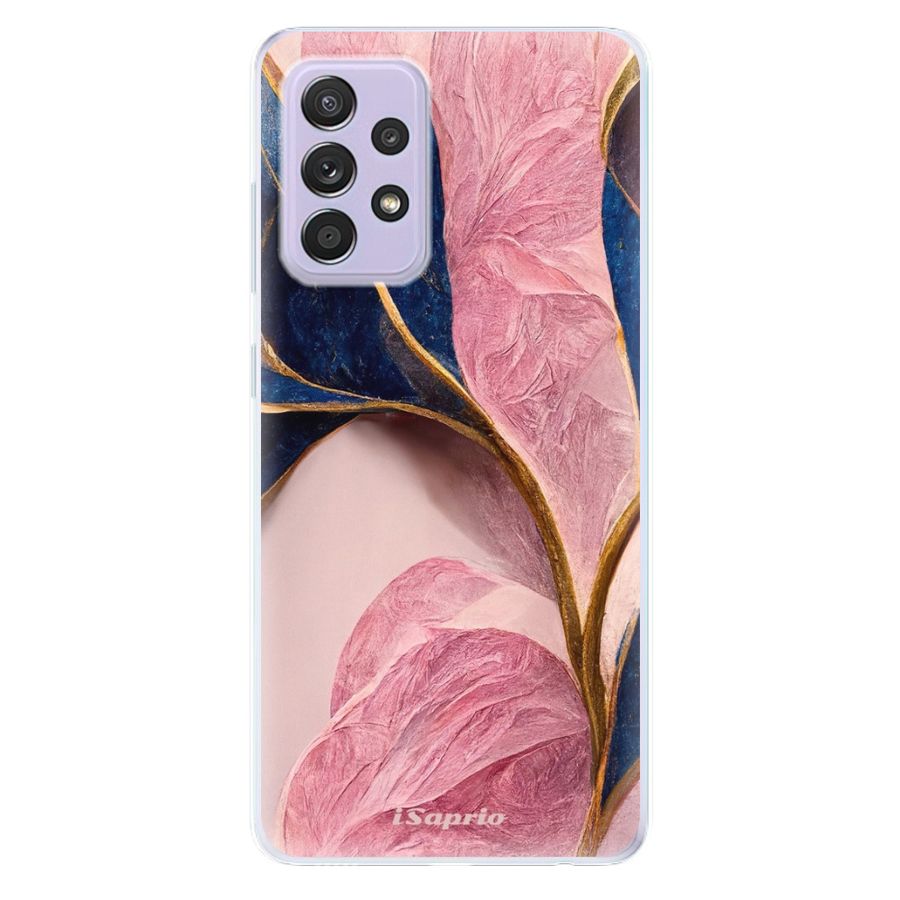 Odolné silikónové puzdro iSaprio - Pink Blue Leaves - Samsung Galaxy A52/A52 5G