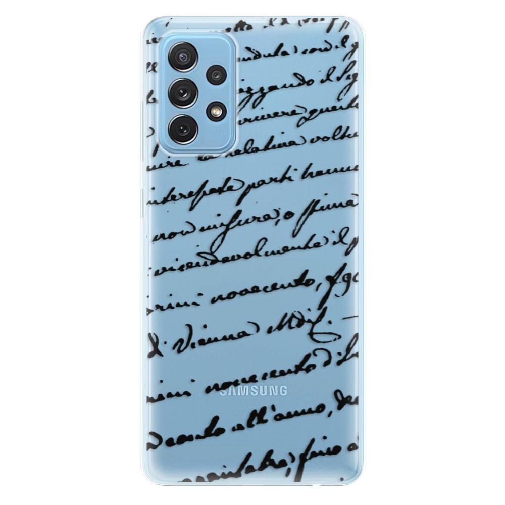 Odolné silikónové puzdro iSaprio - Handwriting 01 - black - Samsung Galaxy A72