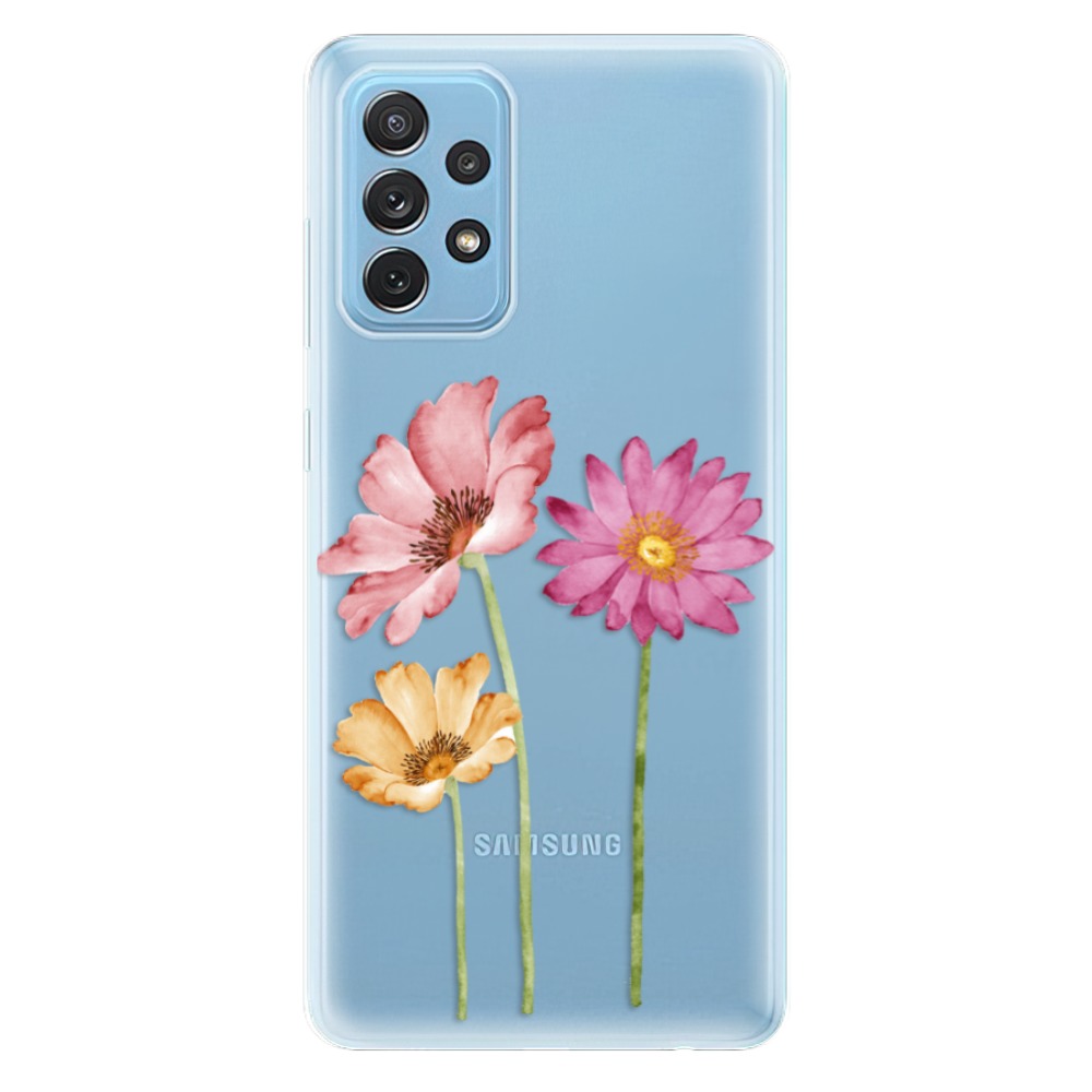 Odolné silikónové puzdro iSaprio - Three Flowers - Samsung Galaxy A72
