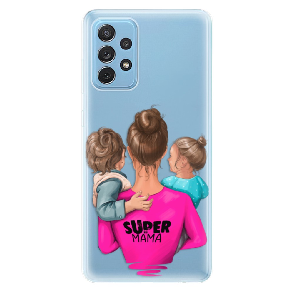 Odolné silikónové puzdro iSaprio - Super Mama - Boy and Girl - Samsung Galaxy A72