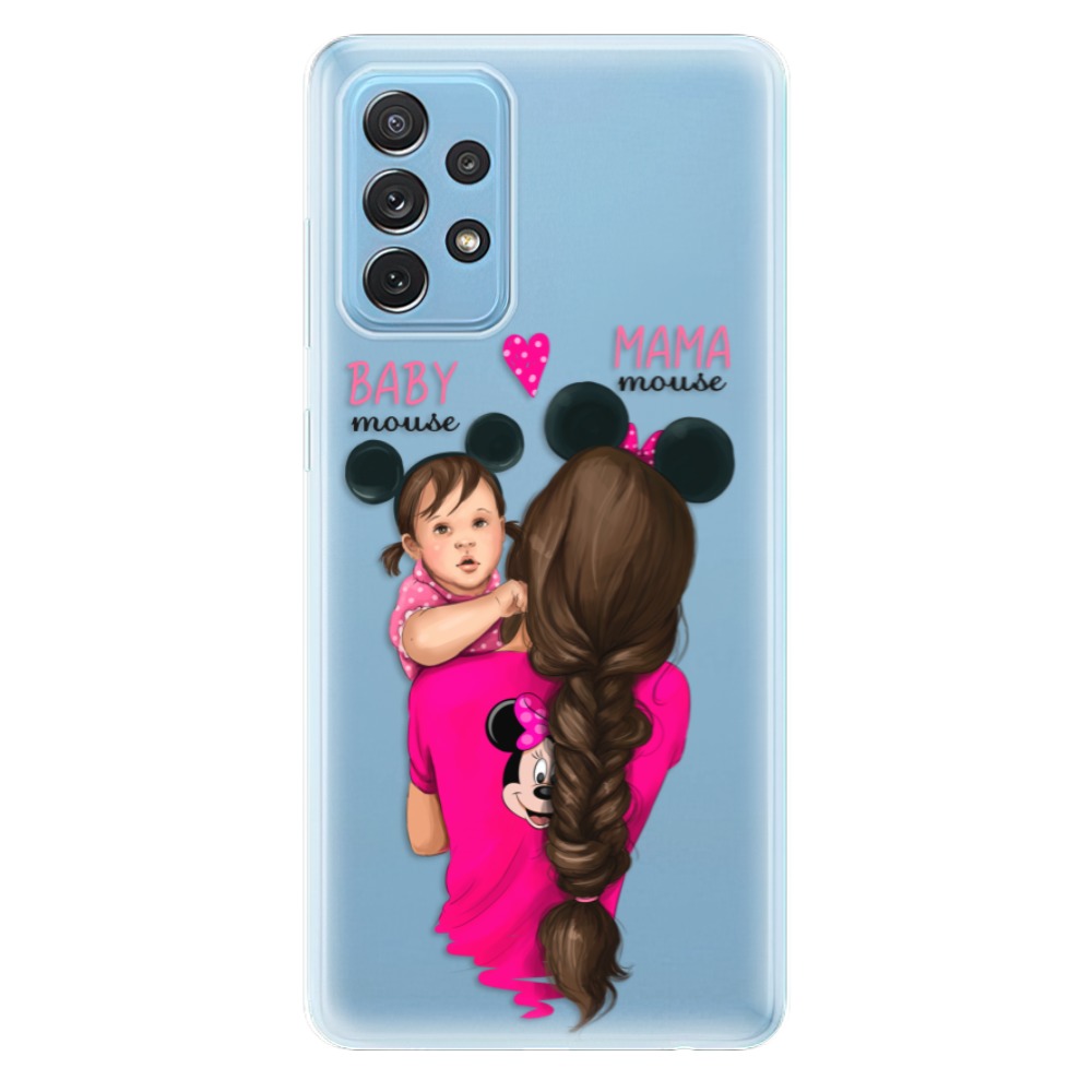 Odolné silikónové puzdro iSaprio - Mama Mouse Brunette and Girl - Samsung Galaxy A72