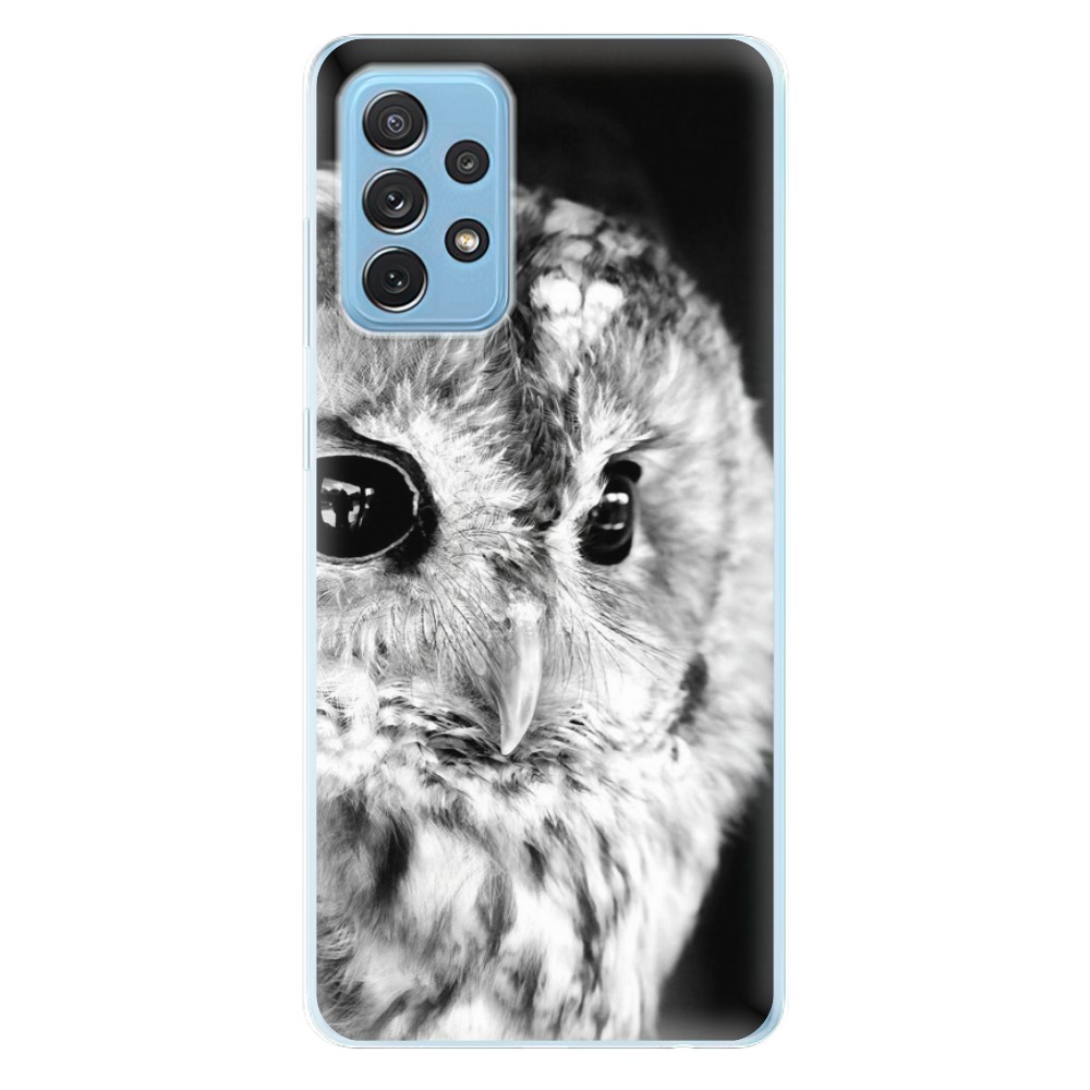 Odolné silikónové puzdro iSaprio - BW Owl - Samsung Galaxy A72
