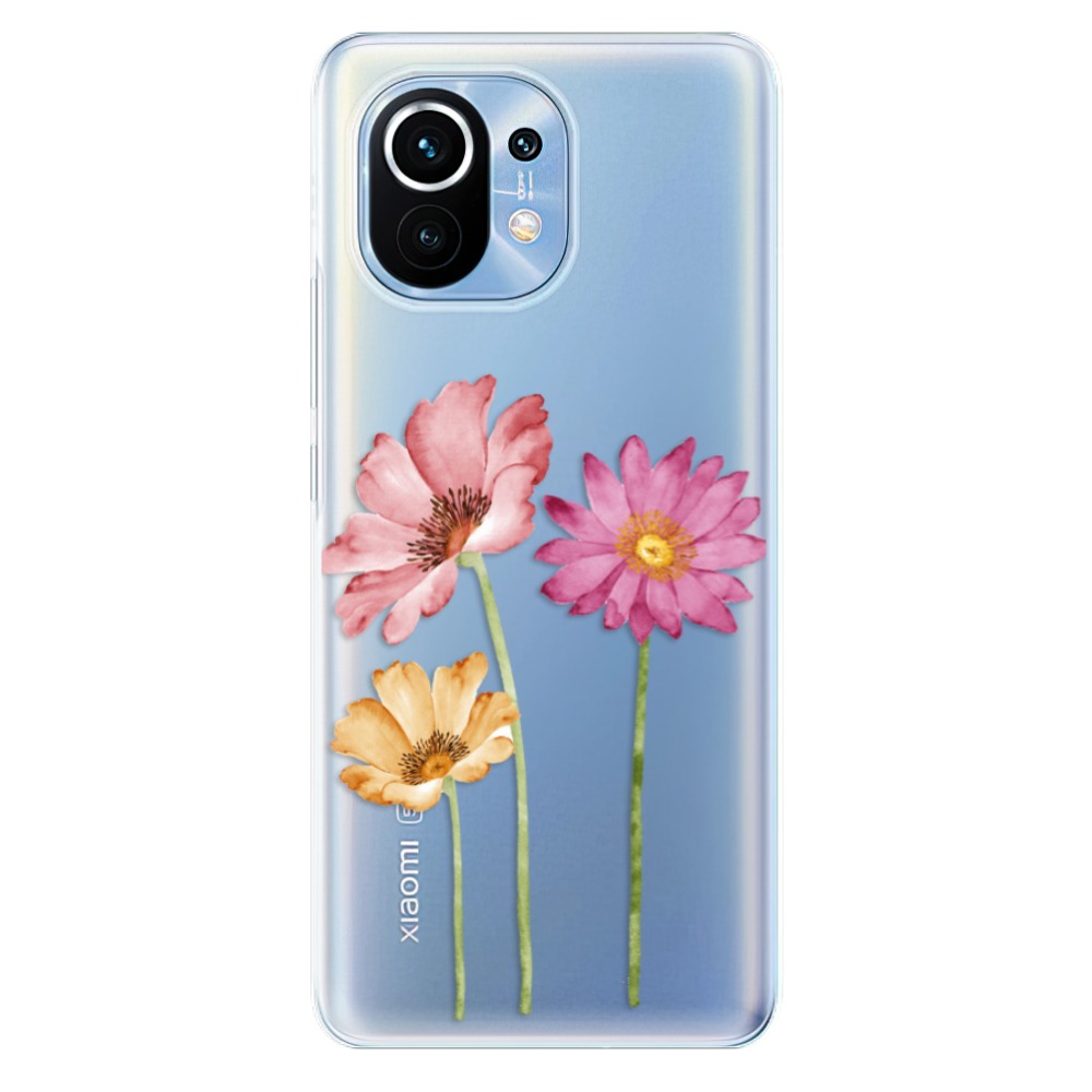 Odolné silikónové puzdro iSaprio - Three Flowers - Xiaomi Mi 11
