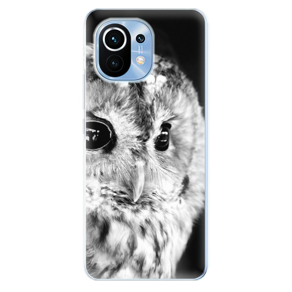 Odolné silikónové puzdro iSaprio - BW Owl - Xiaomi Mi 11