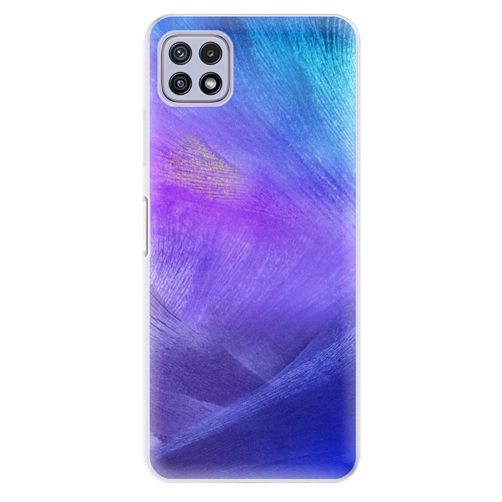 Odolné silikónové puzdro iSaprio - Purple Feathers - Samsung Galaxy A22 5G