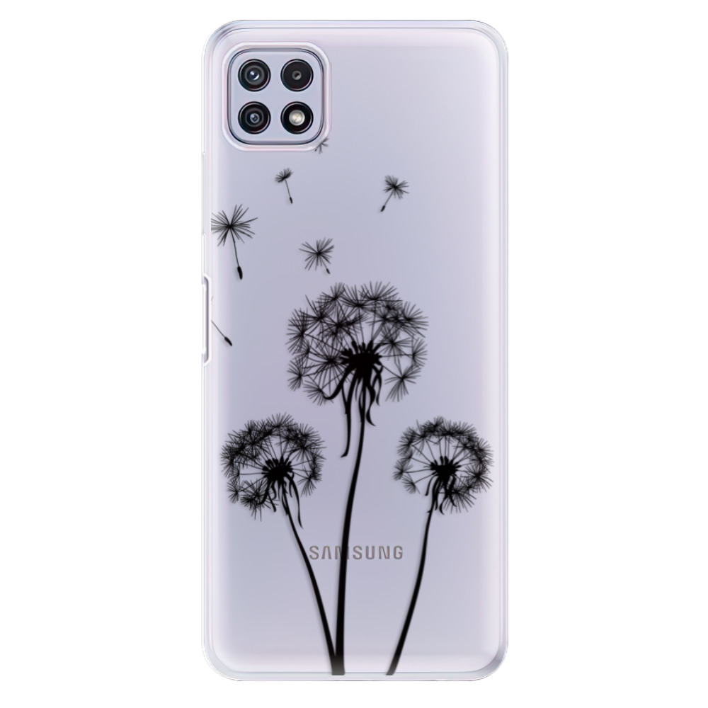 Odolné silikónové puzdro iSaprio - Three Dandelions - black - Samsung Galaxy A22 5G