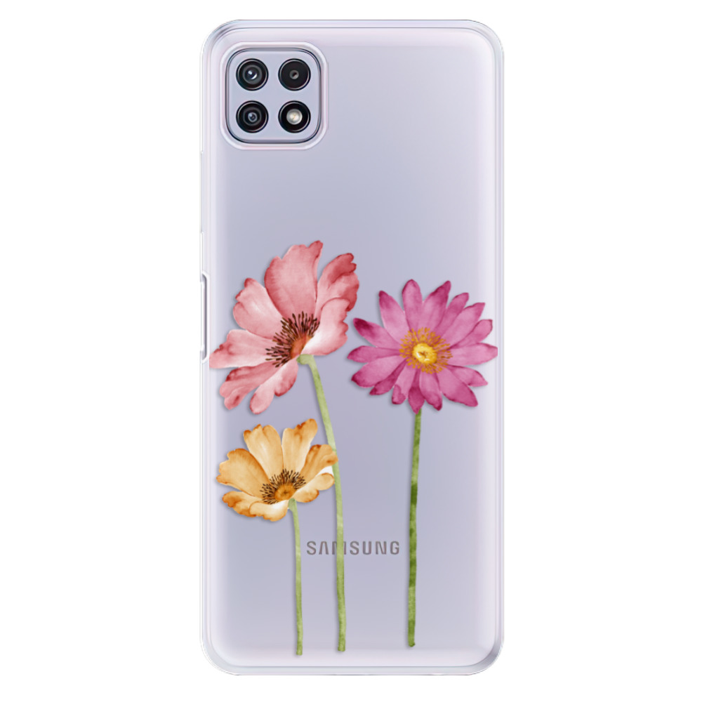 Odolné silikónové puzdro iSaprio - Three Flowers - Samsung Galaxy A22 5G
