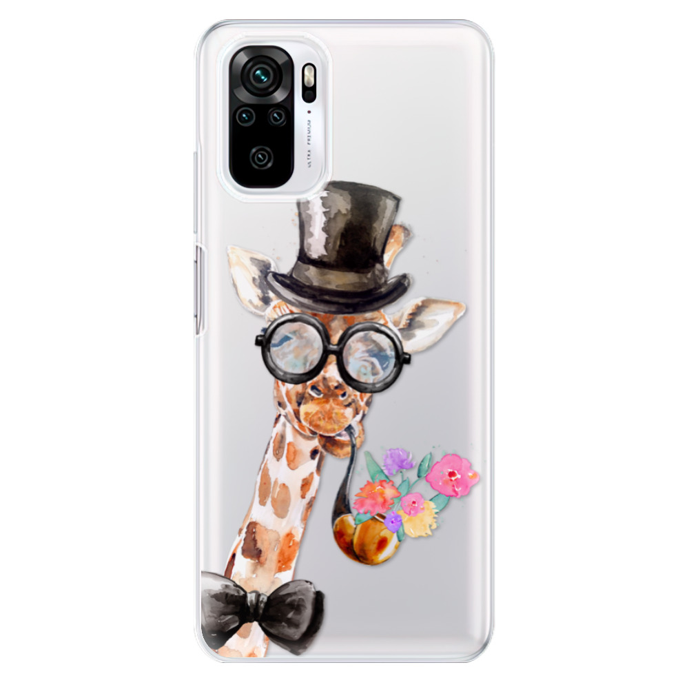 Odolné silikónové puzdro iSaprio - Sir Giraffe - Xiaomi Redmi Note 10 / Note 10S