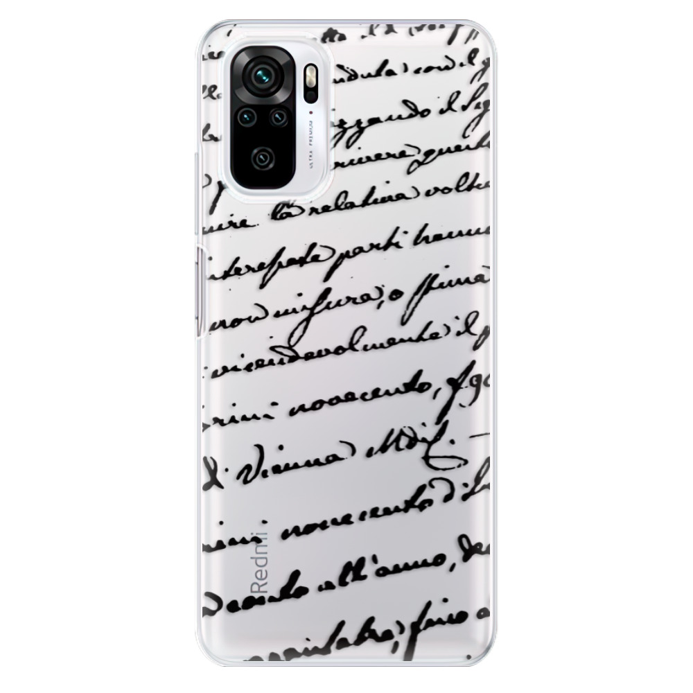 Odolné silikónové puzdro iSaprio - Handwriting 01 - black - Xiaomi Redmi Note 10 / Note 10S
