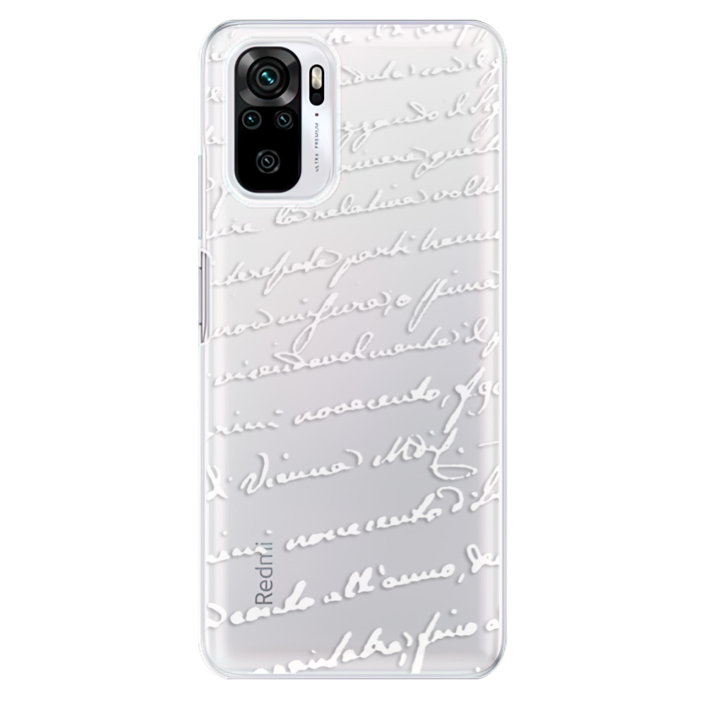 Odolné silikónové puzdro iSaprio - Handwriting 01 - white - Xiaomi Redmi Note 10 / Note 10S