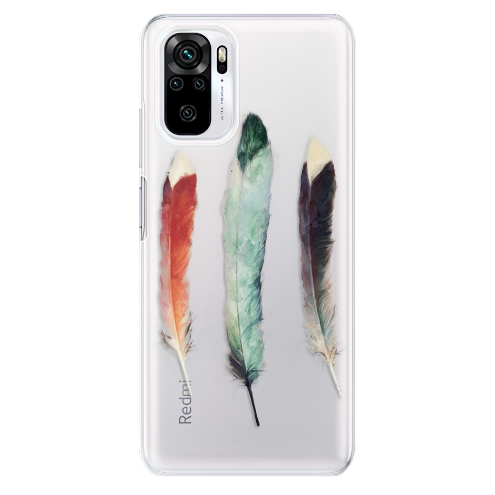 Odolné silikónové puzdro iSaprio - Three Feathers - Xiaomi Redmi Note 10 / Note 10S