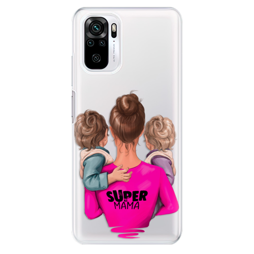 Odolné silikónové puzdro iSaprio - Super Mama - Two Boys - Xiaomi Redmi Note 10 / Note 10S
