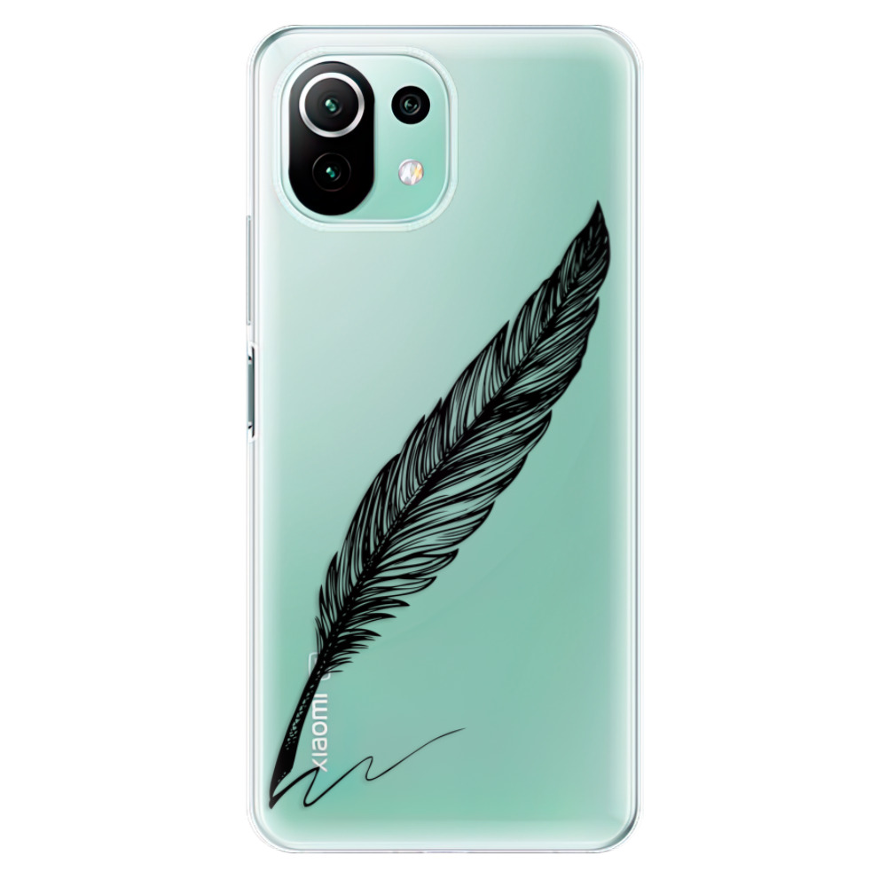 E-shop Odolné silikónové puzdro iSaprio - Writing By Feather - black - Xiaomi Mi 11 Lite