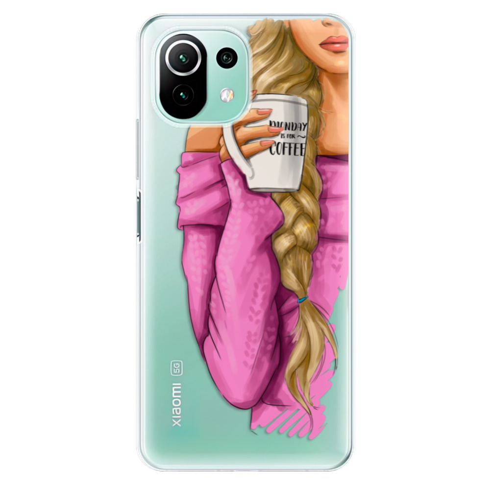 Odolné silikónové puzdro iSaprio - My Coffe and Blond Girl - Xiaomi Mi 11 Lite