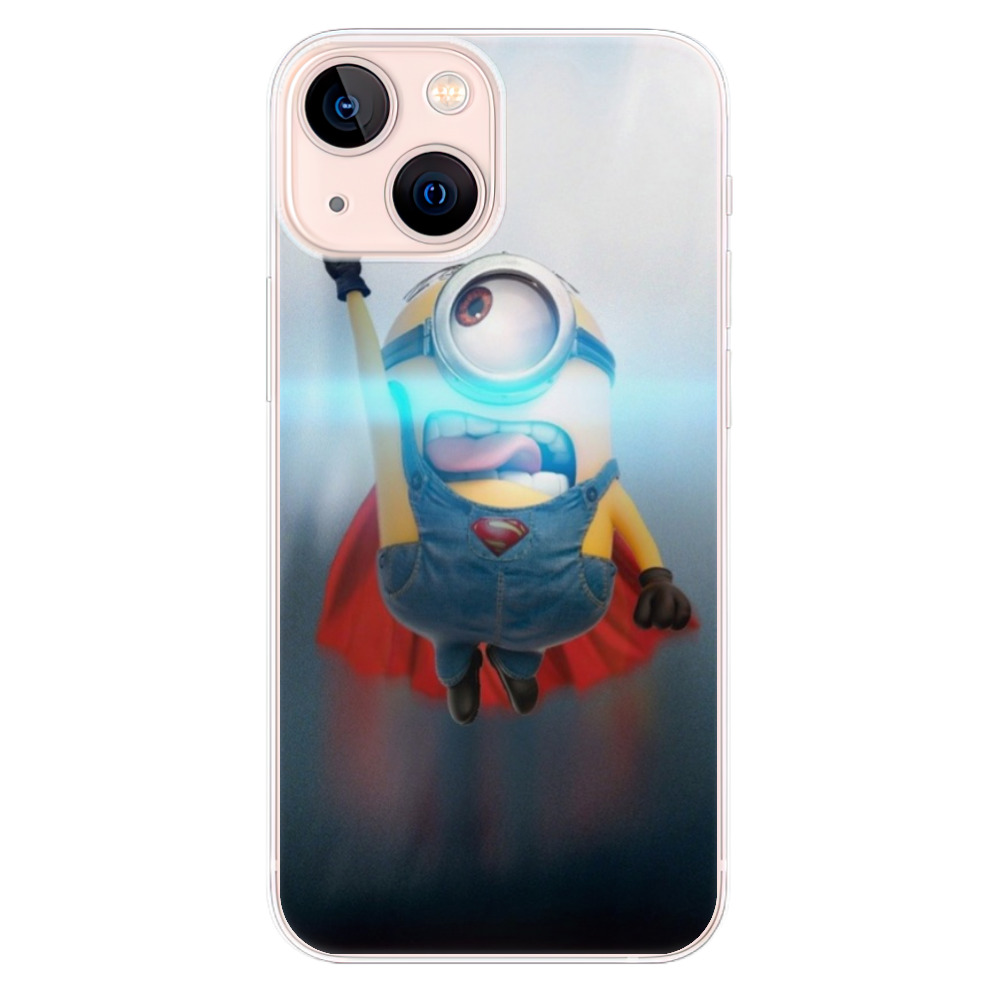 Odolné silikónové puzdro iSaprio - Mimons Superman 02 - iPhone 13 mini