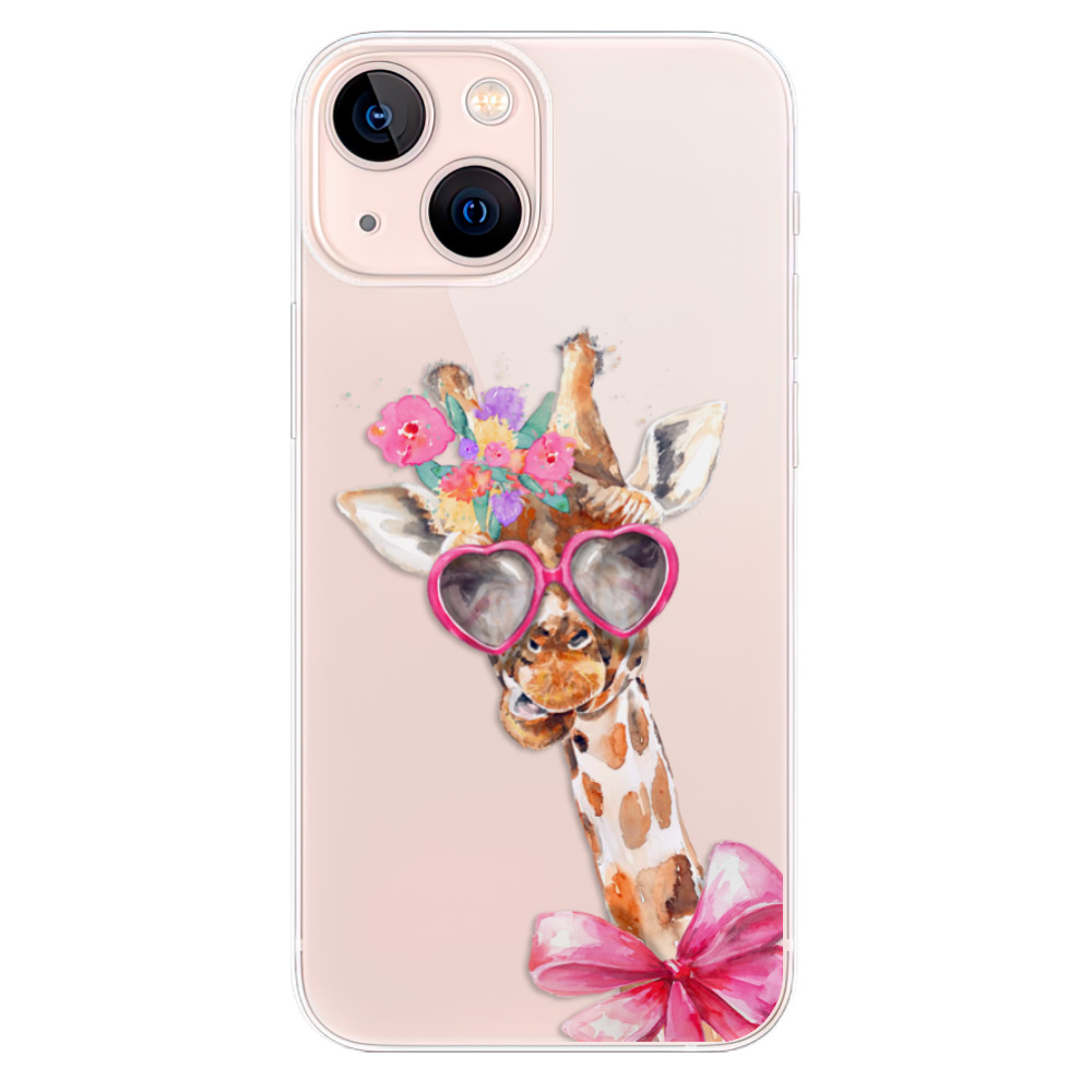 Odolné silikónové puzdro iSaprio - Lady Giraffe - iPhone 13 mini