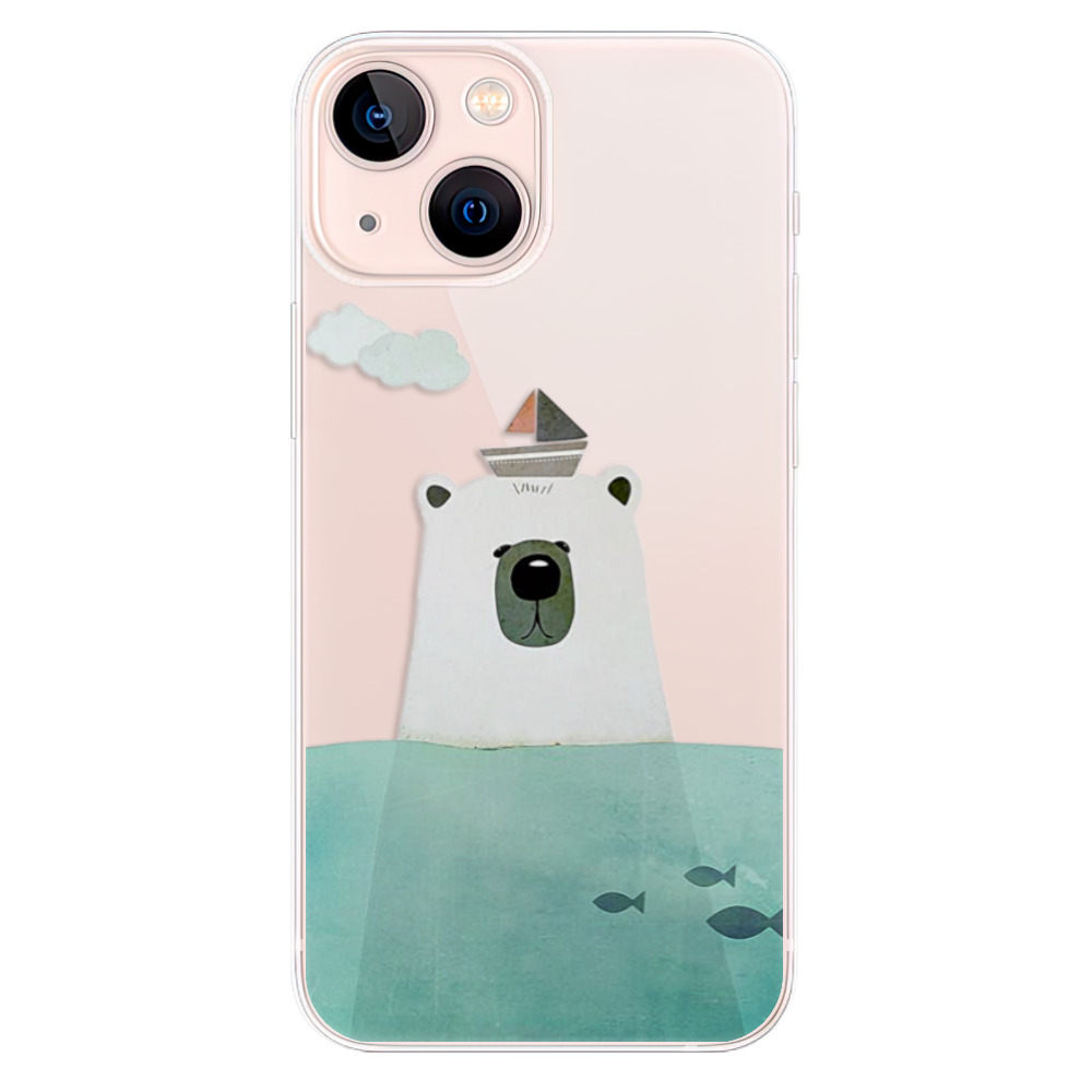 Odolné silikónové puzdro iSaprio - Bear With Boat - iPhone 13 mini