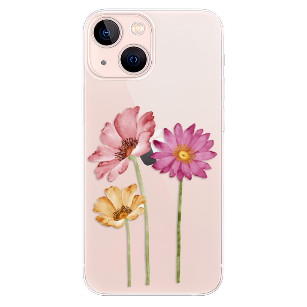 Odolné silikónové puzdro iSaprio - Three Flowers - iPhone 13 mini